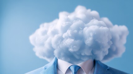 A man in a professional light-blue suit, white collared shirt, and matching blue tie is depicted from the shoulders up.