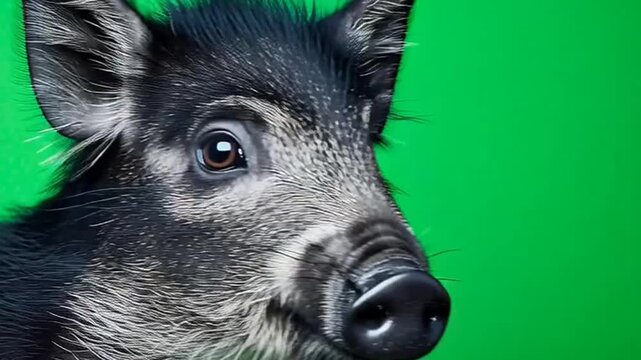Close up of a pig face.