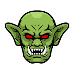 angry goblin head vector illustration