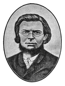 Fyodor Reshetnikov (1841&ndash;1871), Russian writer and ethnographer, known for his stories about Siberian life, shown with literary bearing, old vintage illustration, 1895.