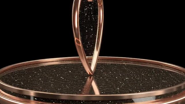 Copper tray with heart shaped handle.