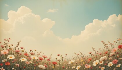 Vintage Summer Background with Warm Retro Colors and Nostalgic Seasonal Texture