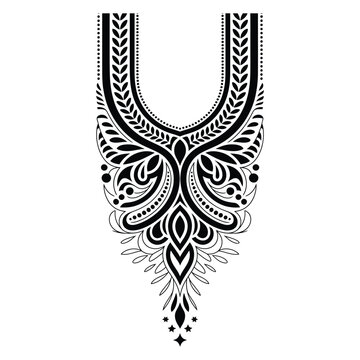 Black and White Ornamental Neckline
