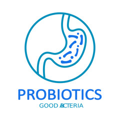gastric probiotic bacteria vector logo