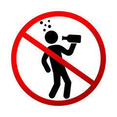 sign prohibited from drinking alcohol vector