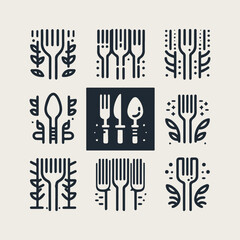 Icon set Set of fork vector