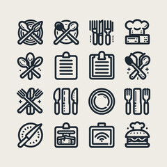 Icon set Hotel elements icon set vector