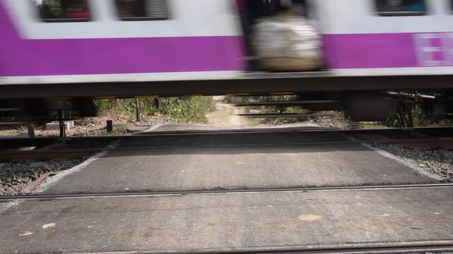 Railway Level Crossing Gates Closed Train Safety Barrier Operation