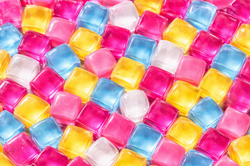 Tightly packed colorful jelly cube texture background