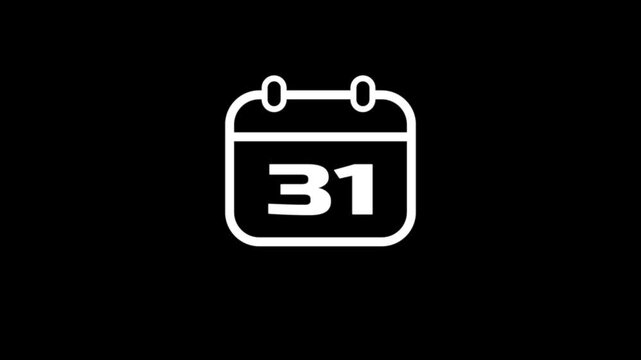 Daily Calendar Date icon isolated animation , Daily date 37 day text animation.Game concept icon animation.
