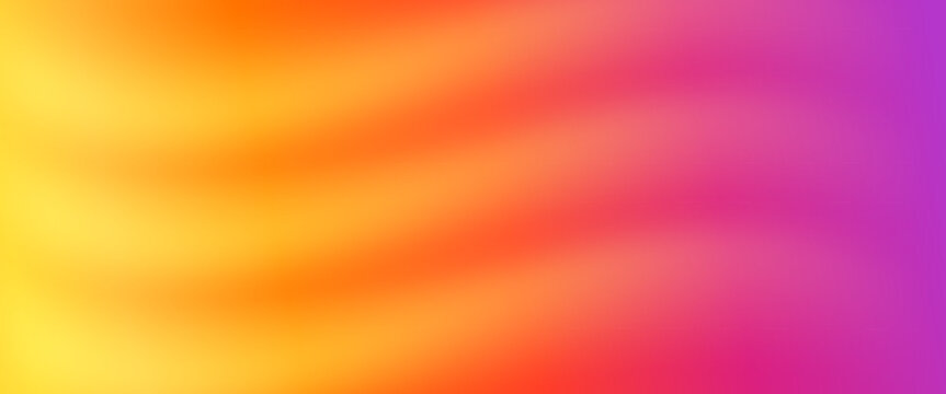Sunset wind gradient background. Warm sky colors blend in soft transitions, from amber light to violet tones, evoking peaceful autumn evening atmosphere for seasonal design. Vector wavy gradation bg.
