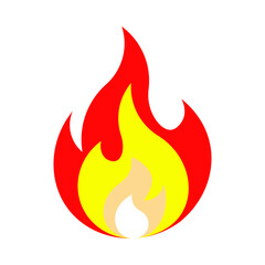 Flame icon isolated on transparent background