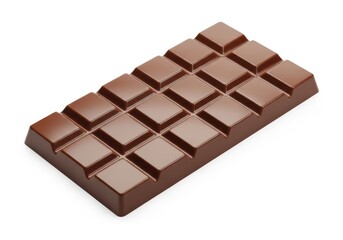 Fototapeta premium Rectangular confectionary item segmented into small squares rests on a pure white background.