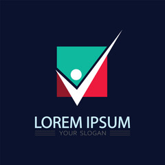 Digital Checkmark Logo Icon Validation Status Success App Interface Branding Design Symbol Vector