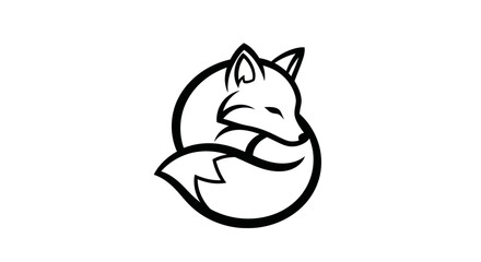 Stylized fox silhouette on white background © Corneto