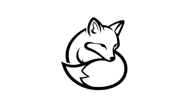 Stylized fox silhouette on white background