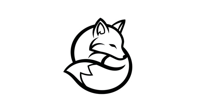 Stylized fox silhouette on white background