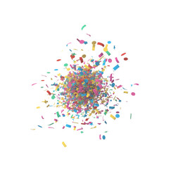 A vibrant cluster of colorful dots forming an abstract and intricate visual pattern