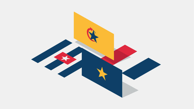 Geometric flags layout featuring caribbean and cuban themes