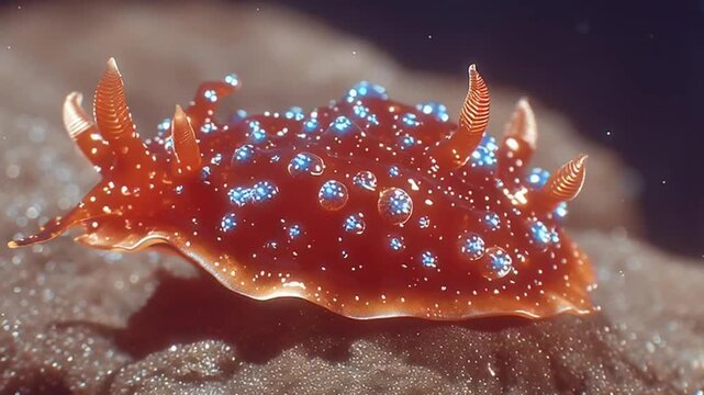 Spanish Shawl Nudibranch Sea Slug Closeup.