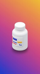 白い薬瓶 グラデーション背景