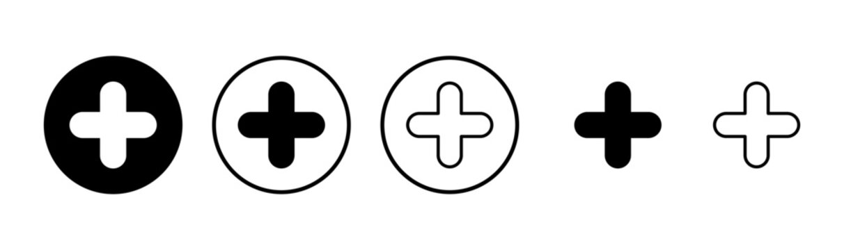 Plus icon logo design. Add plus sign and symbol