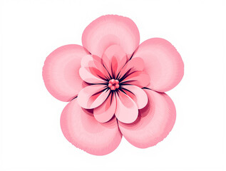 Obraz premium Pink Stylized Flower Illustration Isolated on White Background