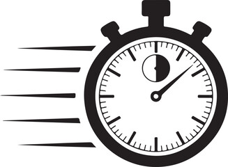 Obraz premium Fast delivery icon with timer. Fast stopwatch line icon. Fast delivery shipping service sign. Speed clock symbol urgency, deadline, time management, competition sign