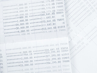 Obraz premium Bank account book statement balance number cash, data investment debt math in office, bill receipt and payment business credit card account, check paper financial loan tax concept.