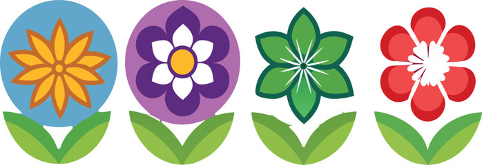 Fototapeta premium Colorful floral garland vector illustration isolated on transparent background