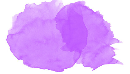 Vibrant purple watercolor splash on white background, creating artistic and abstract design