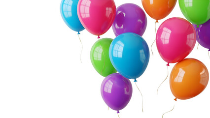 Vibrant Colorful Balloons On Black Background With Copy Space