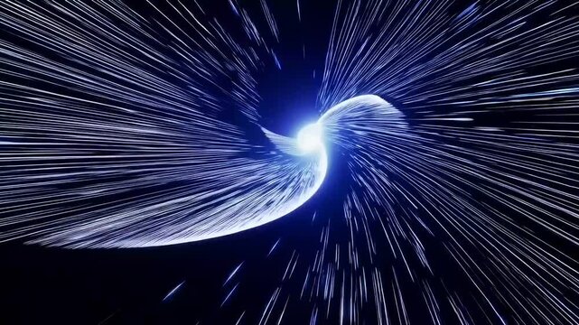 Abstract flight in space hyper jump 3d illustration