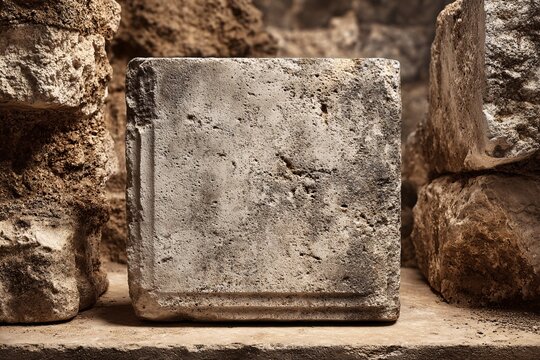 Ancient Stone Tablet Blank Copy Space for Text - Textured Surface