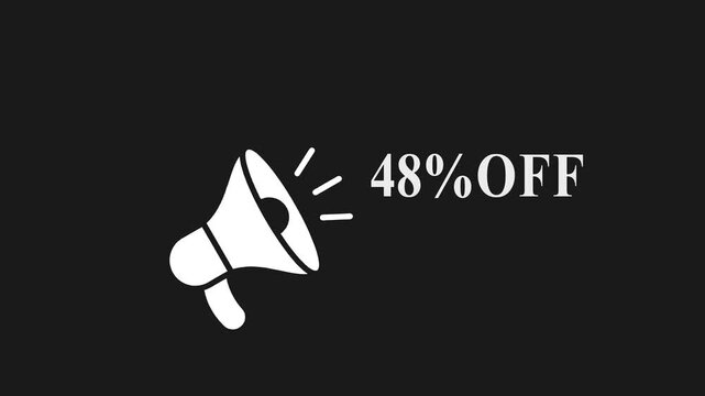 Discount Announcement Megaphone 48 Percent Off Sale Promotion