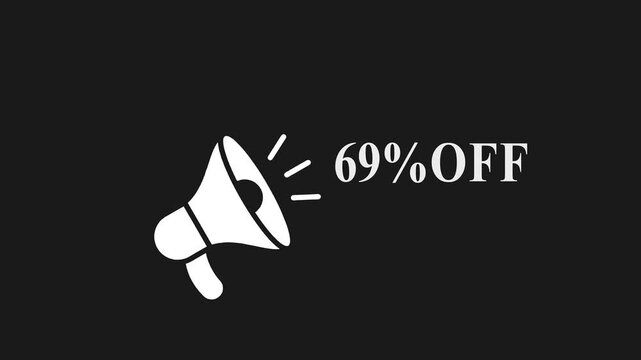 Discount Announcement Megaphone 69 Percent Off Sale Promotion
