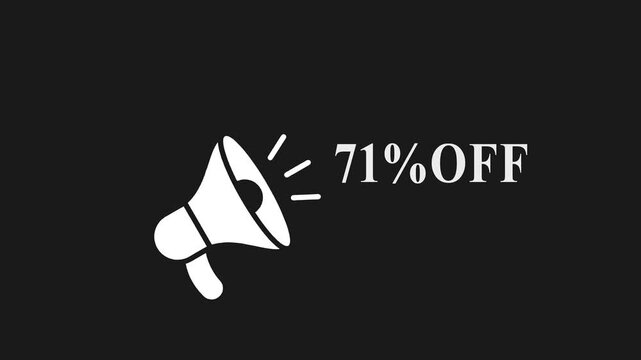 Discount Announcement Megaphone 71 Percent Off Sale Promotion