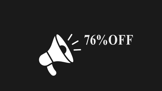 Discount Announcement Megaphone 76 Percent Off Sale Promotion