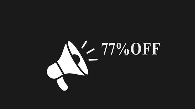 Discount Announcement Megaphone 77 Percent Off Sale Promotion