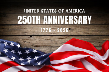 American flag display for the 250th anniversary
