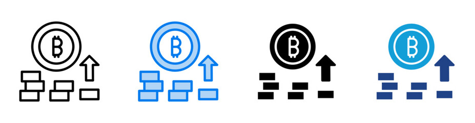 Obraz premium Cryptocurrency icon set multiple style collection