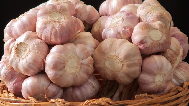 Close-up view of fresh garlic
