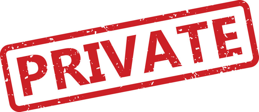 A distinct red private rubber stamp indicates restricted access and confidential information requiring discretion
