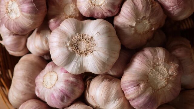 Close-up view of fresh garlic