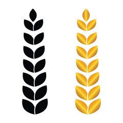Minimal vertical wheat grain emblem &ndash; Clean wheat symbol with a balanced vertical layout, ideal for food branding, organic labels, packaging, and modern agricultural visuals