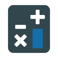 Obraz premium Vector graphic of a calculator button with mathematical symbols on a blue background