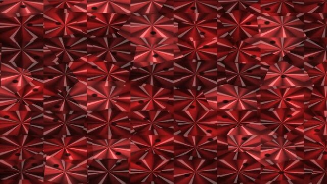 Abstract Red Pattern Morphing with Dynamic Shapes and Forms