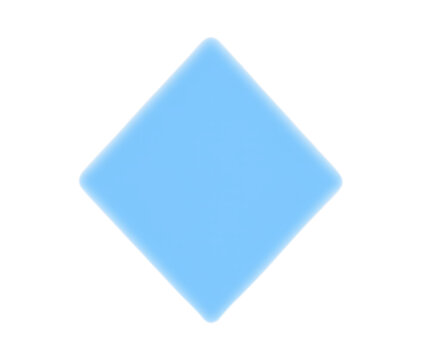 A light blue diamond shape on a white background, representing a simple geometric icon or design element.