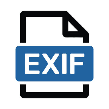 Vector graphic image of an exif file icon on a plain white background