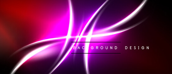 Obraz premium Abstract background features vibrant pink, purple light streaks over dark surface. Modern design element for digital projects.
